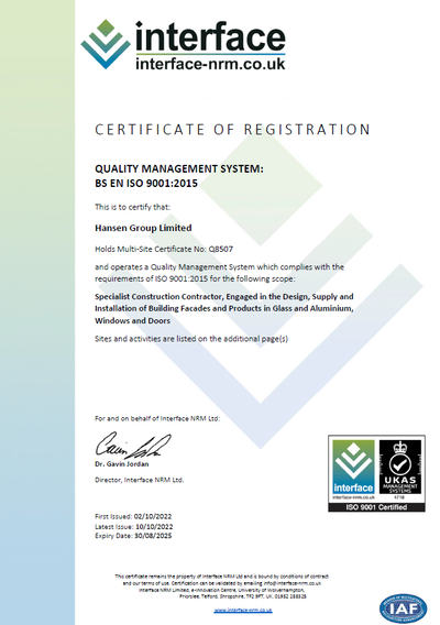 HansenGroup -ISO9001