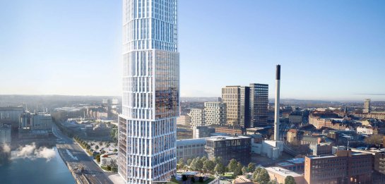 Mindet 6 på Aarhus Havn skal have facader fra HSHansen (Visualisering C.F. Møller)